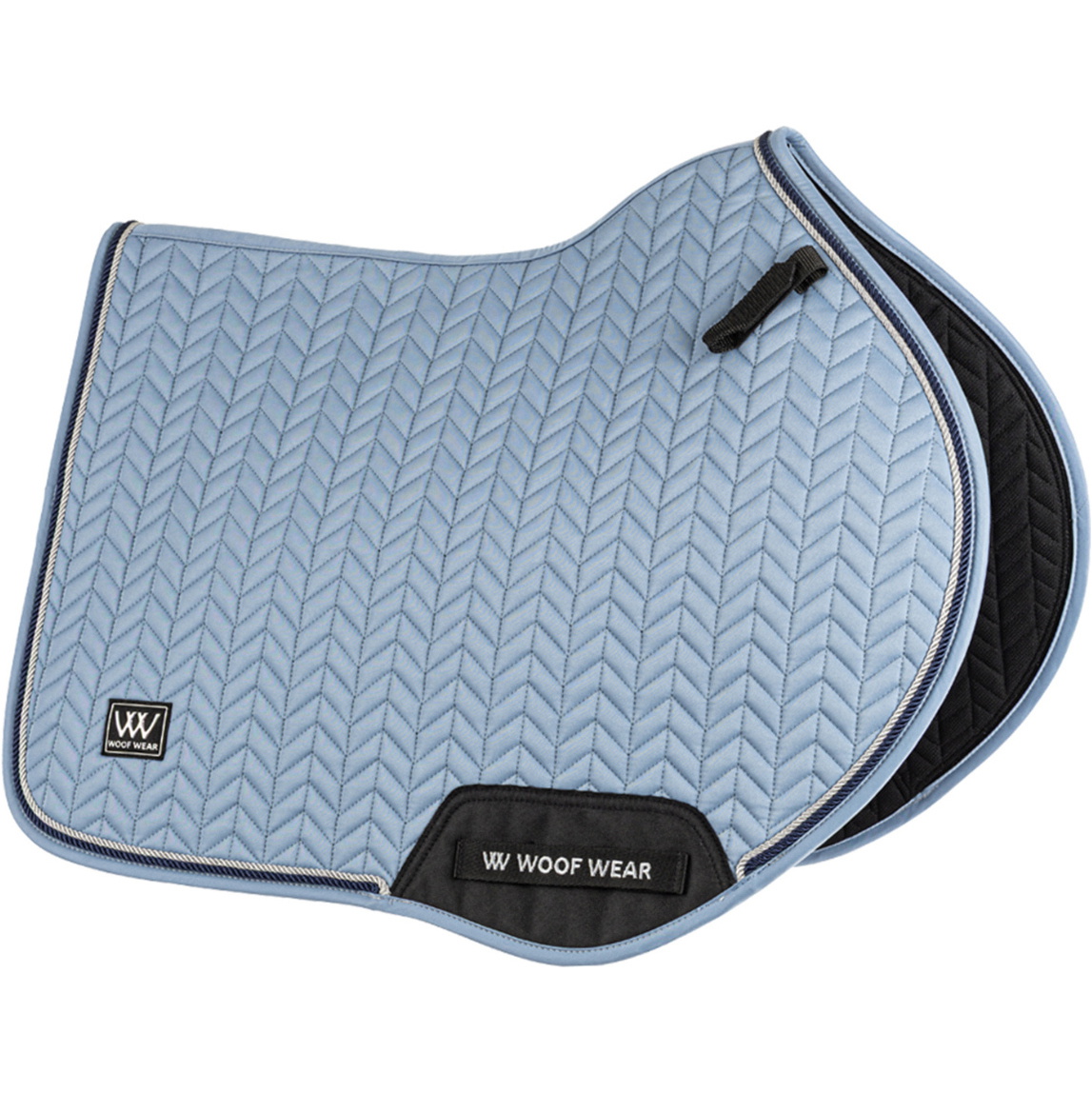 2025 Woof Wear Herringbone Close Contact Tapis De Selle WS0044-STBL - Steel Blue